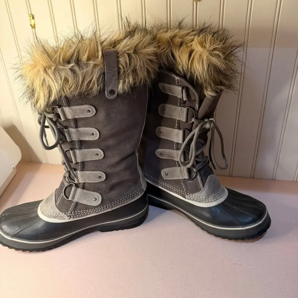 Sorel Womens Joan of Arctic Waterprooof Winter Snow Boots Size 10 Gray Fur - Picture 6 of 8